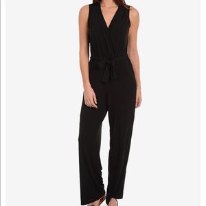 Black Surplice Jumpsuit